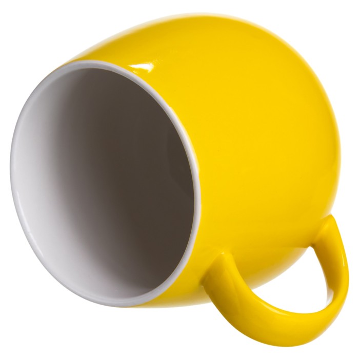 Святкова порцелянова чашка "Веселі Герої" 400 мл, Кружка дитяча із порцеляни на подарунок Жовта FM-13TJB (88101)