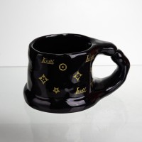 Чашка порцелянова 500 (мл) оригінальна кружка на подарунок чашка для чаю та кави Чорний FM-11B (53281)