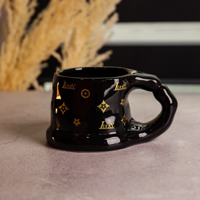 Чашка порцелянова 500 (мл) оригінальна кружка на подарунок чашка для чаю та кави Чорний FM-11B (53281)