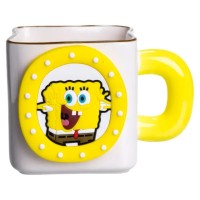 Порцелянова чашка "Губка Боб" з магнітним декором 500 мл, Кружка дитяча чашка із порцеляни на подарунок FM-12Y (72760)
