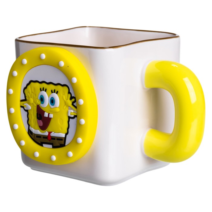 Порцелянова чашка "Губка Боб" з магнітним декором 500 мл, Кружка дитяча чашка із порцеляни на подарунок FM-12Y (72760)