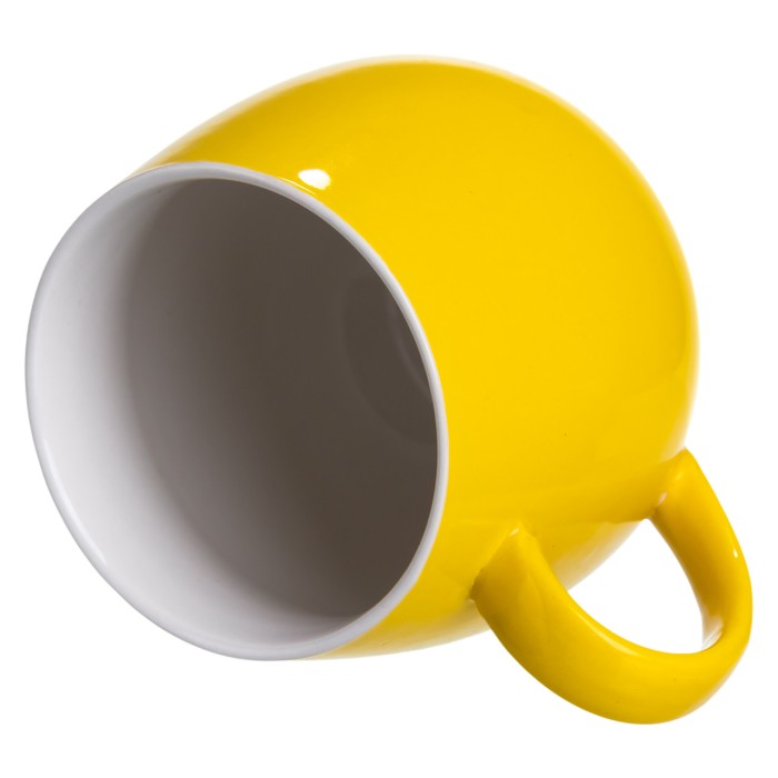 Святкова порцелянова чашка "Веселі Герої" 400 мл, Кружка дитяча із порцеляни на подарунок Жовта FM-13TJ (21055)