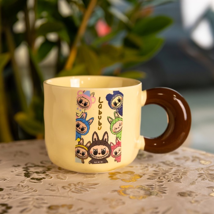Чашка порцелянова Labubu Brighten Your Day 400 (мл) подарункова кружка прикольна чашка для дітей на подарунок FM-21D (40749)
