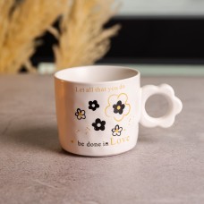 Чашка для чаю та кави порцелянова 420 (мл) гарна оригінальна кружка на подарунок FM-14A (22331)