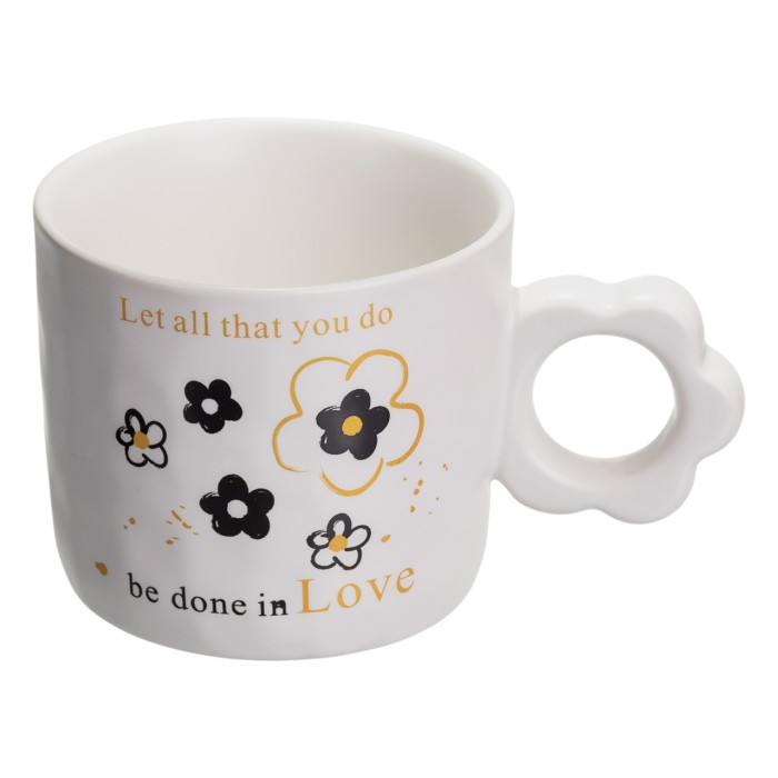 Чашка для чаю та кави порцелянова 420 (мл) гарна оригінальна кружка на подарунок FM-14A (22331)