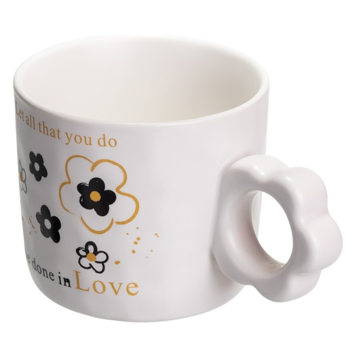 Чашка для чаю та кави порцелянова 420 (мл) гарна оригінальна кружка на подарунок FM-14A (22331)