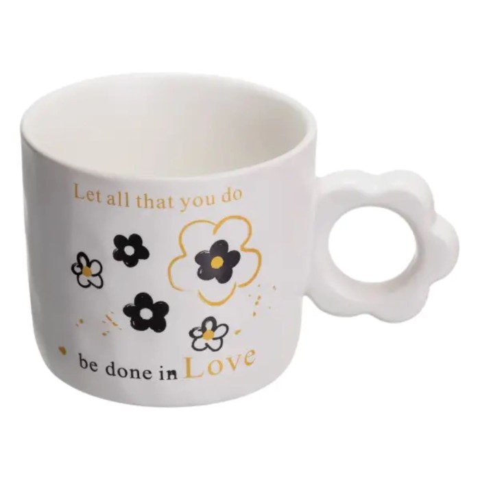 Чашка для чаю та кави порцелянова 420 (мл) гарна оригінальна кружка на подарунок FM-14A (22331)