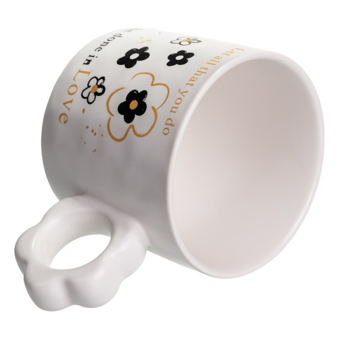 Чашка для чаю та кави порцелянова 420 (мл) гарна оригінальна кружка на подарунок FM-14A (22331)