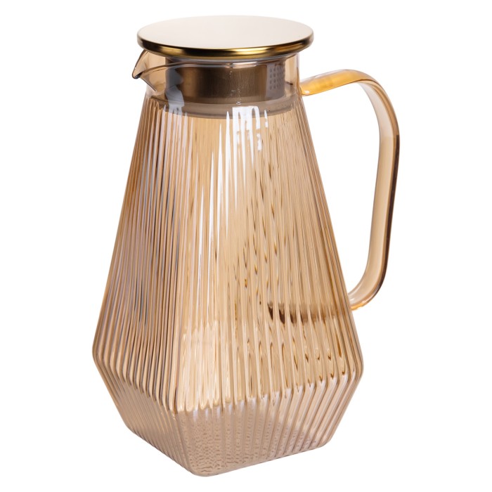 Глечик 1.8 л зі склянками 6 штук по 200 (мл) графин для компоту соку води лимонаду глечик для напоїв Коричневий HP-19-39 (81033)