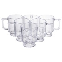 Набір чашок 6 шт для чаю та кави Goblet по 300 (мл) кружки скляні Прозорий HP-19-L6 (65717)