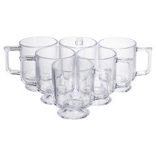 Набір чашок 6 шт для чаю та кави Goblet по 300 (мл) кружки скляні Прозорий HP-19-L6 (65717)