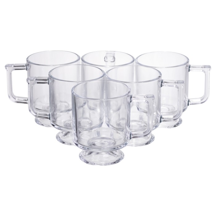 Набір чашок 6 шт для чаю та кави Goblet по 300 (мл) кружки скляні Прозорий HP-19-L6 (65717)
