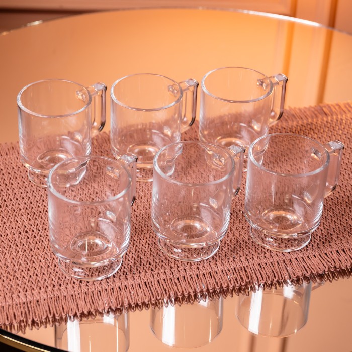 Набір чашок 6 шт для чаю та кави Goblet по 300 (мл) кружки скляні Прозорий HP-19-L6 (65717)