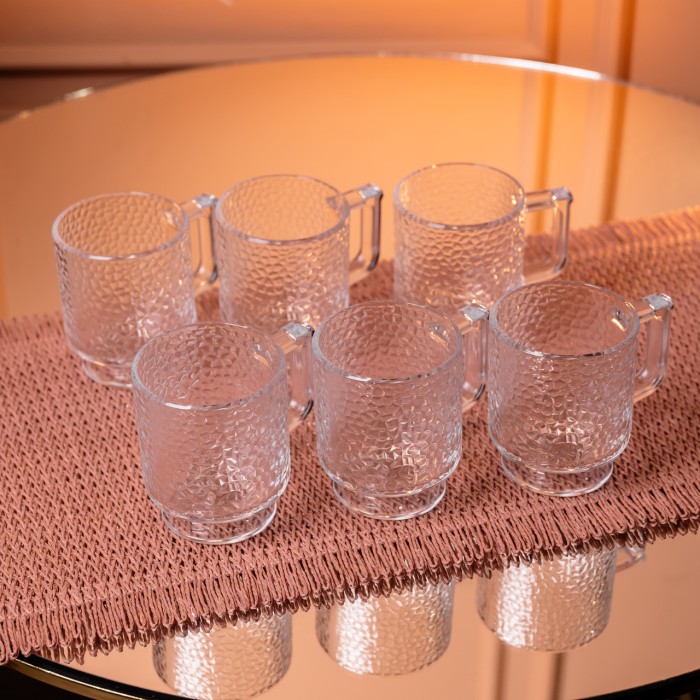 Набір чашок 6 шт для чаю та кави Goblet по 300 (мл) кружки скляні HP-19-L8 (79057)