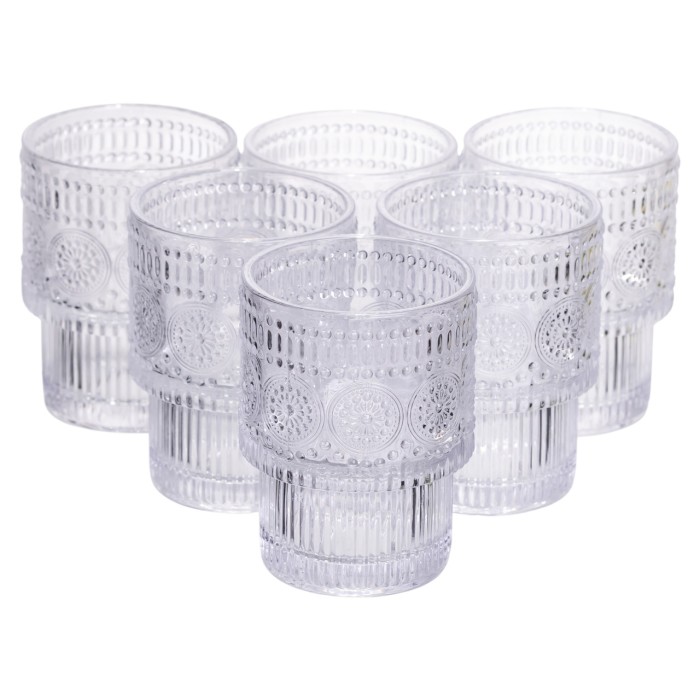 Набір скляних склянок 6 (шт) 200 (мл) для лимонадів, соку, води, коктейлів склянки з товстого скла HP-19-178-3 (44757)