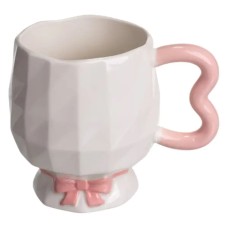 Чашка порцелянова на ніжці 400 (мл) оригінальна кружка на подарунок чашка для чаю та кави Рожевий FM-39C (23296)