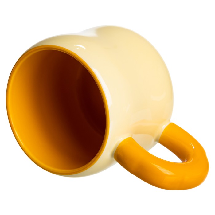 Кубок порцелянова з магнітом Бант 400 (мл) подарункова кружка прикольна чашка для дітей на подарунок Бежевий з жовтим FM-52A (46536)