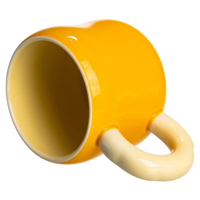Кубок порцелянова з магнітом Бант 400 (мл) подарункова кружка прикольна чашка для дітей на подарунок Жовтий з бежевим FM-52B (19810)