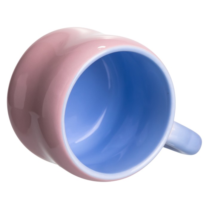 Кубок порцелянова з магнітом Бант 400 (мл) подарункова кружка прикольна чашка для дітей на подарунок Рожевий з блакитним FM-52C (29718)