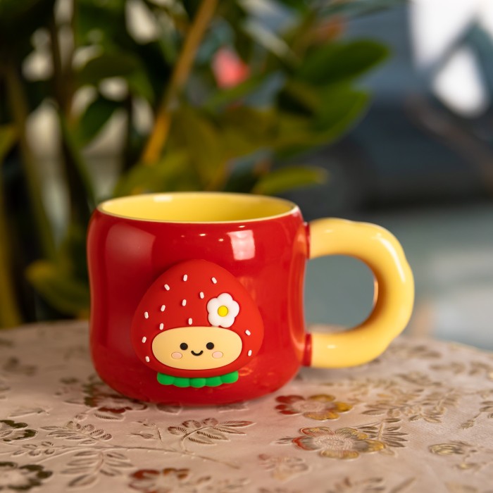 Кубок порцелянова з магнітом Поулиниця 400 (мл) подарункова кружка прикольна чашка для дітей на подарунок Червоний з жовтим (17756)