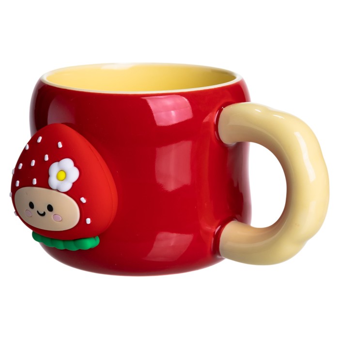 Кубок порцелянова з магнітом Поулиниця 400 (мл) подарункова кружка прикольна чашка для дітей на подарунок Червоний з жовтим (17756)