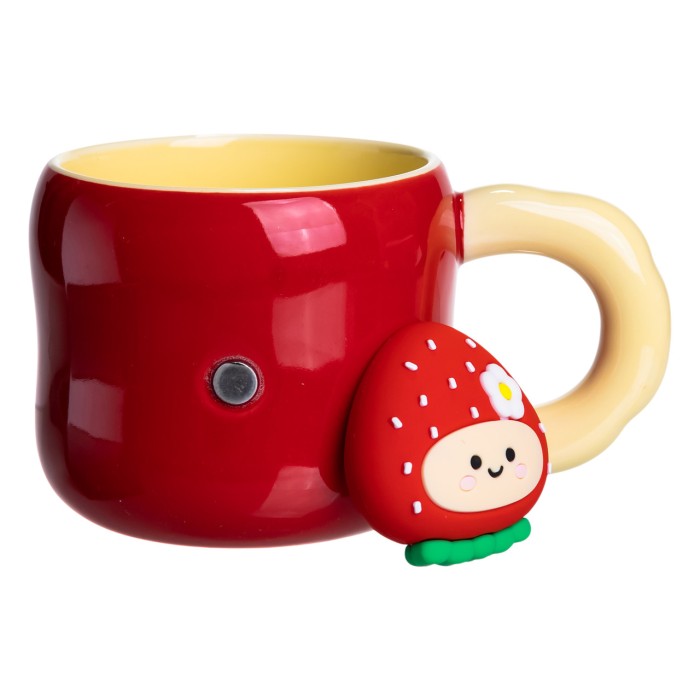 Кубок порцелянова з магнітом Поулиниця 400 (мл) подарункова кружка прикольна чашка для дітей на подарунок Червоний з жовтим (17756)