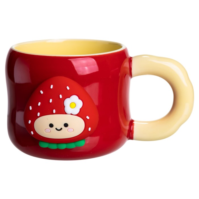 Кубок порцелянова з магнітом Поулиниця 400 (мл) подарункова кружка прикольна чашка для дітей на подарунок Червоний з жовтим (17756)