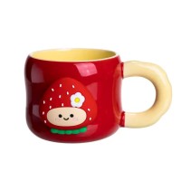 Кубок порцелянова з магнітом Поулиниця 400 (мл) подарункова кружка прикольна чашка для дітей на подарунок Червоний з жовтим (17756)