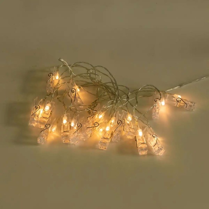 Гірлянда нитка із прищіпками 5.2 метра 20 LED світлодіодів A65 (11682)