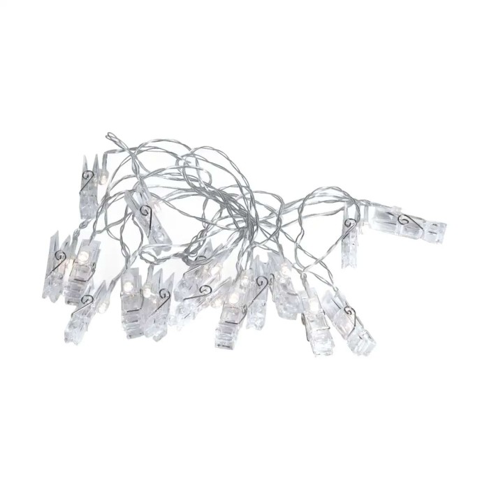 Гірлянда нитка із прищіпками 5.2 метра 20 LED світлодіодів A65 (11682)