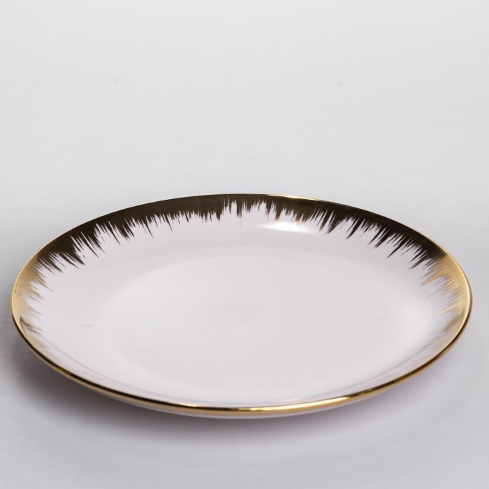 Столовий набір посуду тарілок і чашок 24 предмети на 6 персон «Смарагд» порцеляновий MD-16 (42693)