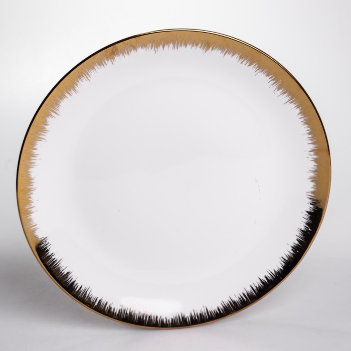 Столовий набір посуду тарілок і чашок 24 предмети на 6 персон «Смарагд» порцеляновий MD-16 (42693)