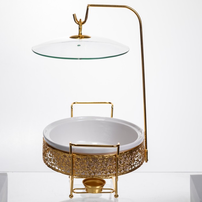 Марміт порцеляновий настільний овальний 2 л на підставці YL-75 (42258)