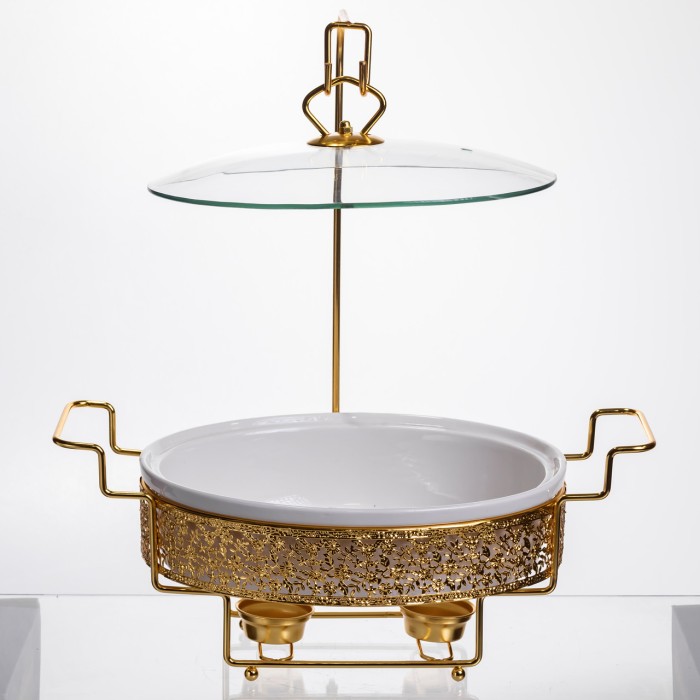 Марміт порцеляновий настільний овальний 2 л на підставці YL-75 (42258)