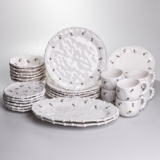 Столовий набір посуду тарілок і чашок 32 предмети на 6 персон Pearl порцеляновий YY78-4A (33676)