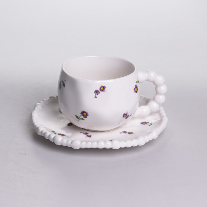 Столовий набір посуду тарілок і чашок 32 предмети на 6 персон Pearl порцеляновий YY78-4A (33676)