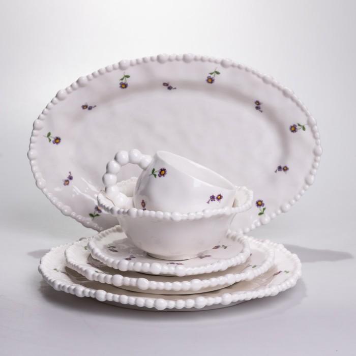 Столовий набір посуду тарілок і чашок 32 предмети на 6 персон Pearl порцеляновий YY78-4A (33676)