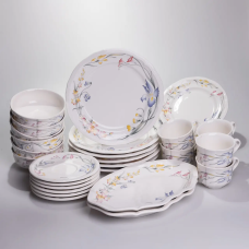 Столовий набір посуду тарілок і чашок 32 предмети на 6 персон Villeroy порцеляновий YY78-8A (32047)