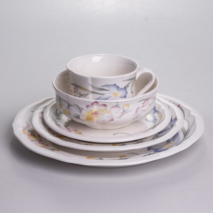 Столовий набір посуду тарілок і чашок 32 предмети на 6 персон Villeroy порцеляновий YY78-8A (32047)
