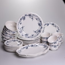 Столовий набір посуду тарілок і чашок 32 предмети на 6 персон Vintage порцеляновий YY78-10A (89878)