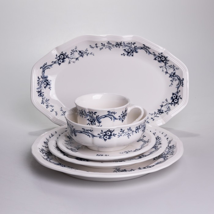 Столовий набір посуду тарілок і чашок 32 предмети на 6 персон Vintage порцеляновий YY78-10A (89878)