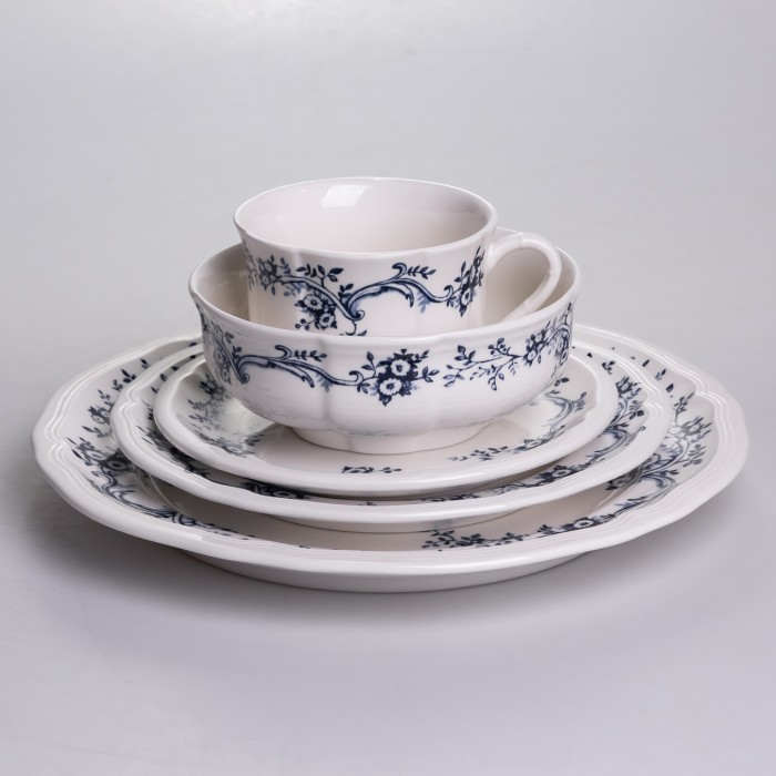 Столовий набір посуду тарілок і чашок 32 предмети на 6 персон Vintage порцеляновий YY78-10A (89878)