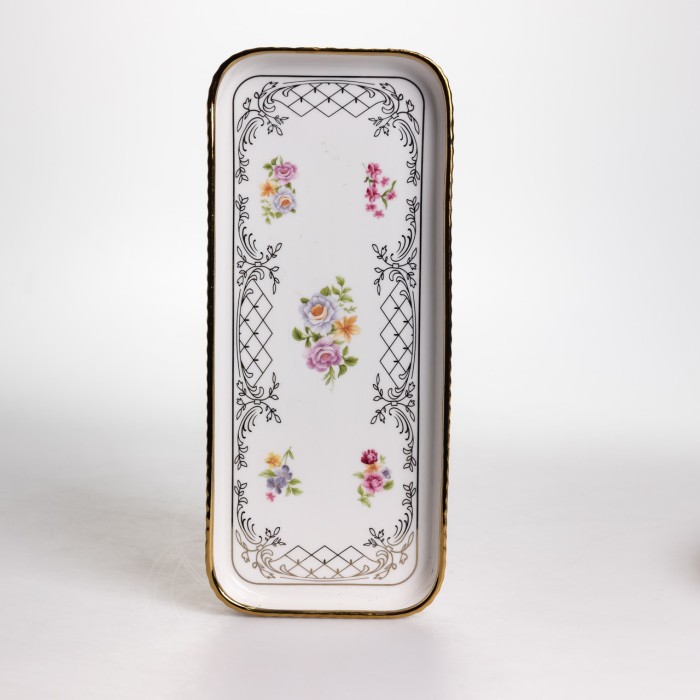 Столовий набір посуду тарілок і чашок 32 предмети на 6 персон «Золотий Кант» порцеляновий TH-32 (25488)