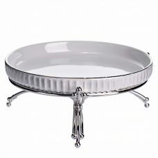 Фруктовниця порцелянова на металевій підставці Ø20 (см) кругла Золото LB-1570G (47554)