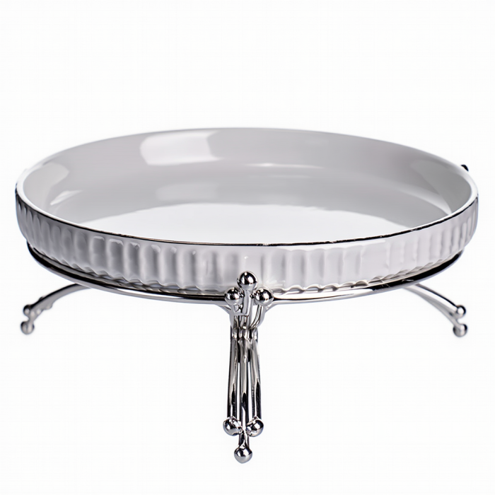 Фруктовниця порцелянова на металевій підставці Ø20 (см) кругла Золото LB-1570G (47554)