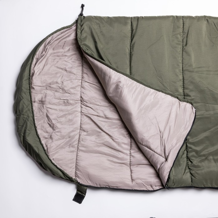 Всесезонний спальний мішок-ковдра з капюшоном 210х70 см Хакі LU-010 (43924)