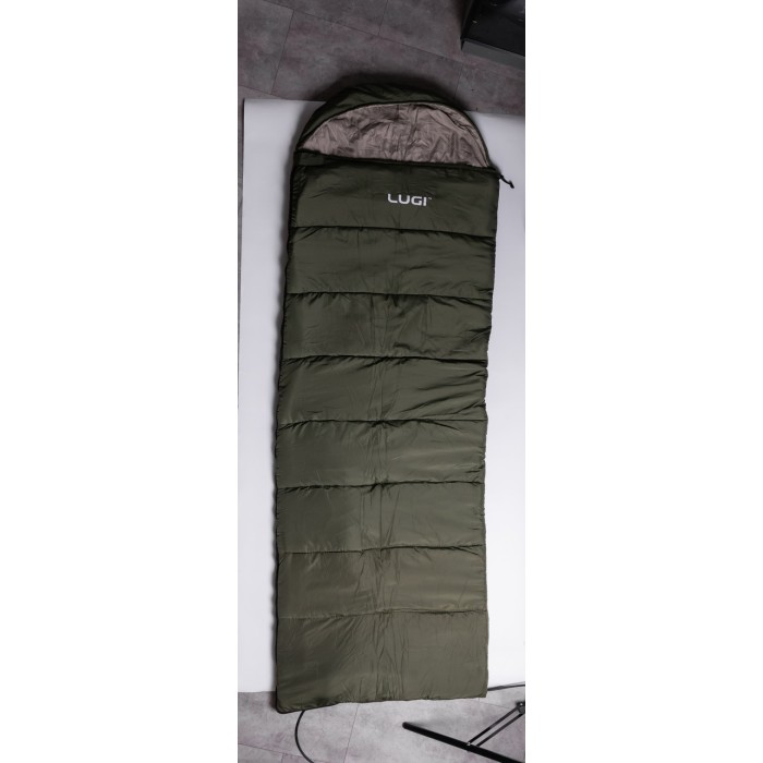 Всесезонний спальний мішок-ковдра з капюшоном 210х70 см Хакі LU-010 (43924)