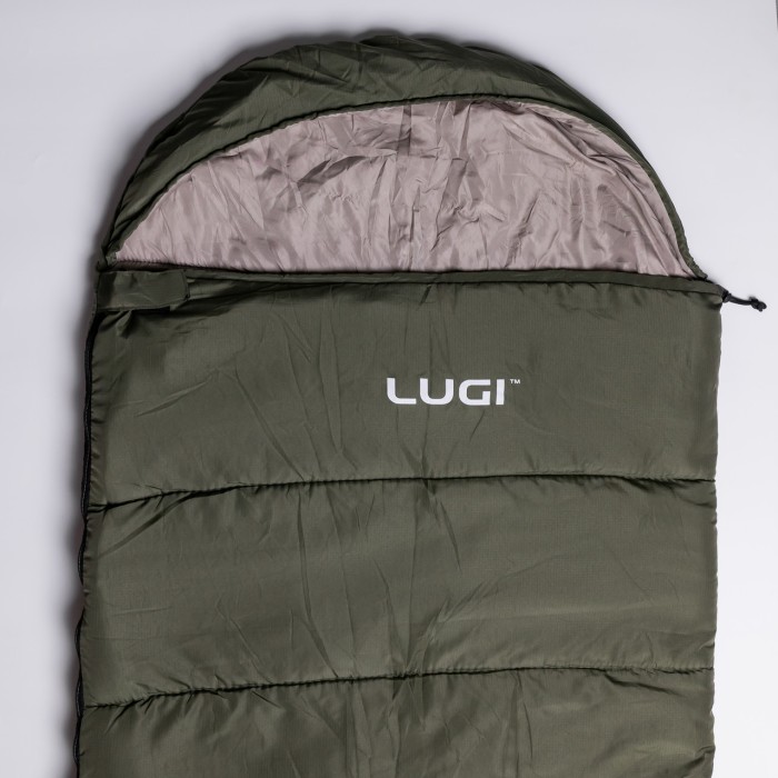 Всесезонний спальний мішок-ковдра з капюшоном 210х70 см Хакі LU-010 (43924)