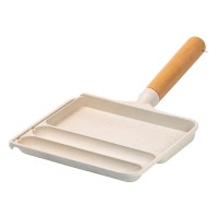 Сковорода прямокутна на 3 секції з антипригарним покриттям бежева (18249)