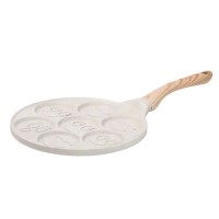 Сковорода смайл Ø 26.5 (см) на 7 секцій для панкейків бежева (11499)